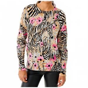 NEW LILLY PULITZER salima sweater in rutabaga elm morocco